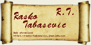 Raško Tabašević vizit kartica
